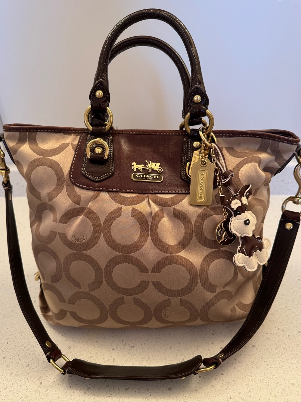 Coach Vintage Madison Julianne Op Art Canvas Convertible Tote 12963